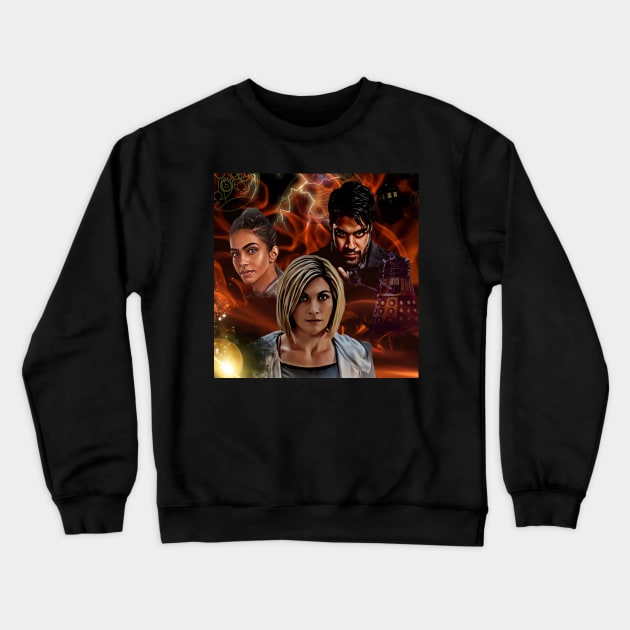 Woman Who Fell To Time Crewneck Sweatshirt by AlisiaArt